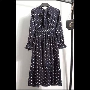 Polka dot Neck tie dress